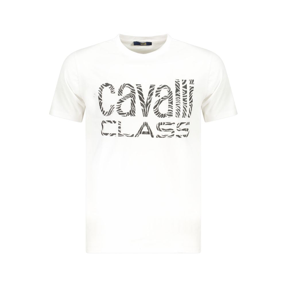 Cavalli Class Bianco Cotton Men's T-Shirt Cavalli Class