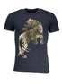 Cavalli Class Blu Cotton Men T-Shirt Cavalli Class