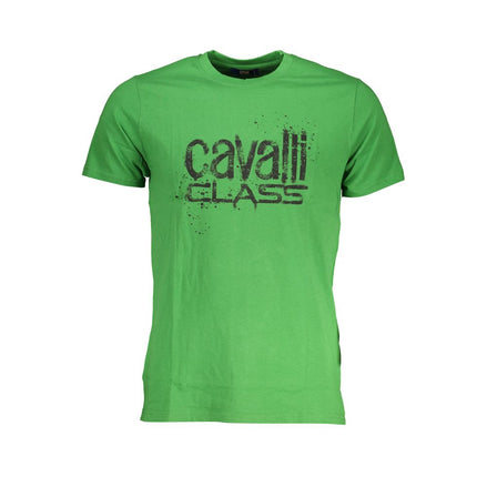 Cavalli Class Verde Cotton Men T-Shirt Cavalli Class