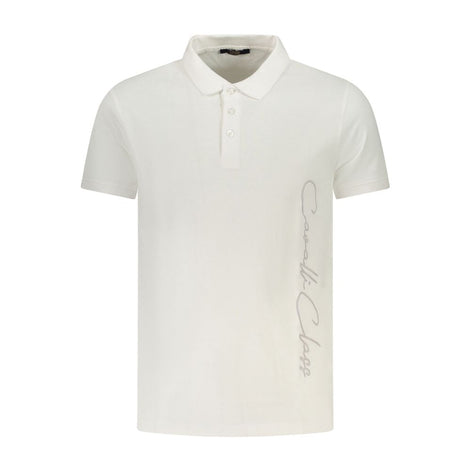 Cavalli Class Bianco Cotton Men Polo Cavalli Class