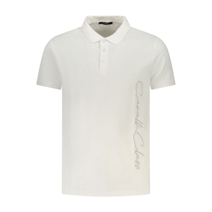 Cavalli Class Bianco Cotton Men Polo Cavalli Class