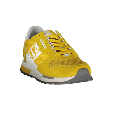 Napapijri Yellow Leather Men Sneaker Napapijri