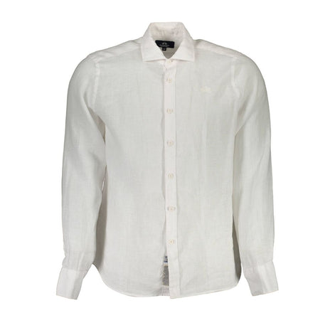 La Martina Bianco Linen Mens Shirt La Martina
