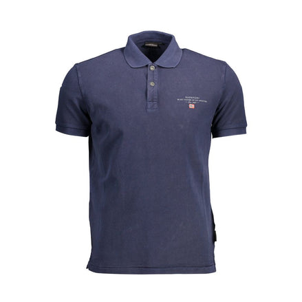 Napapijri Blue Cotton Men Polo Shirt Napapijri