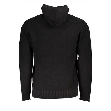 Calvin Klein Black Cotton Men's Sweater Hooded Half Zip Calvin Klein