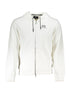 La Martina White Cotton Men Sweater with Hood and Zip Pockets La Martina