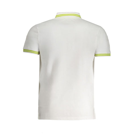 Cavalli Class White Cotton Men Polo Shirt Cavalli Class