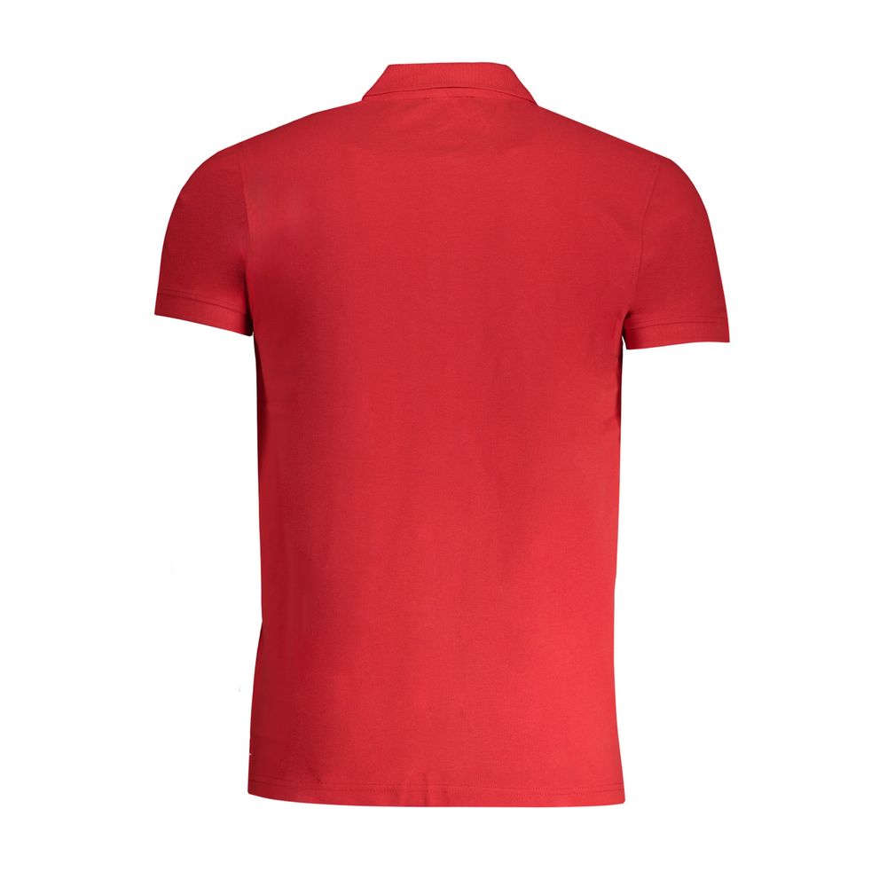 Cavalli Class Red Cotton Men Polo Shirt Cavalli Class