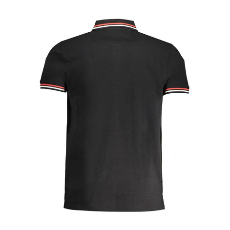 Cavalli Class Black Cotton Men Polo Shirt Cavalli Class