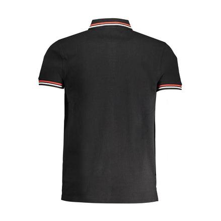 Cavalli Class Black Cotton Men Polo Shirt Cavalli Class