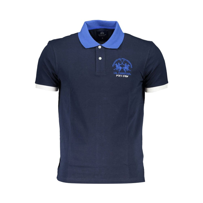 La Martina Blue Cotton Mens Polo Shirt La Martina