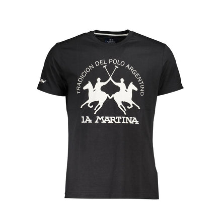 La Martina Black Cotton Men's T-Shirt La Martina