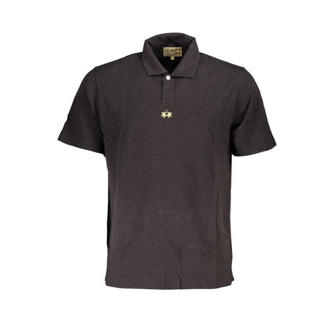 La Martina Black Cotton Men's Polo Shirt La Martina