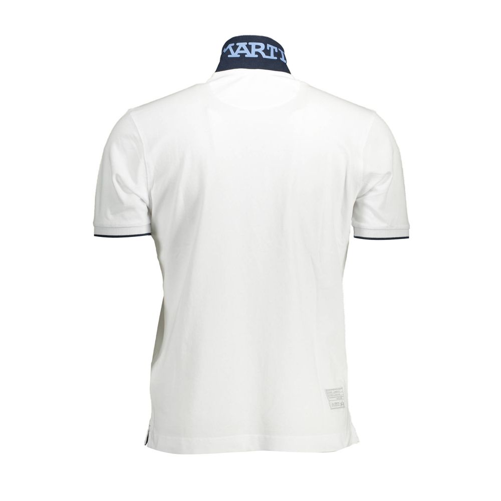 La Martina White Cotton Men Polo Shirt La Martina