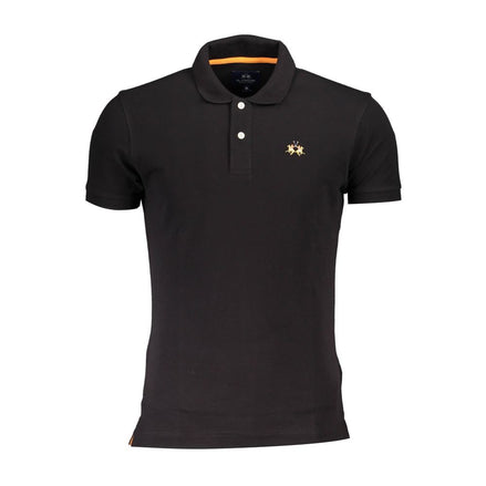 La Martina Black Cotton Men's Polo Shirt La Martina