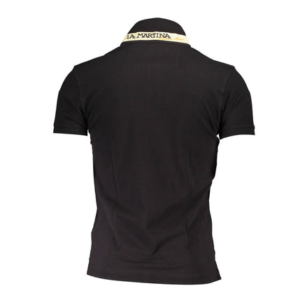 La Martina Black Cotton Men's Polo Shirt La Martina