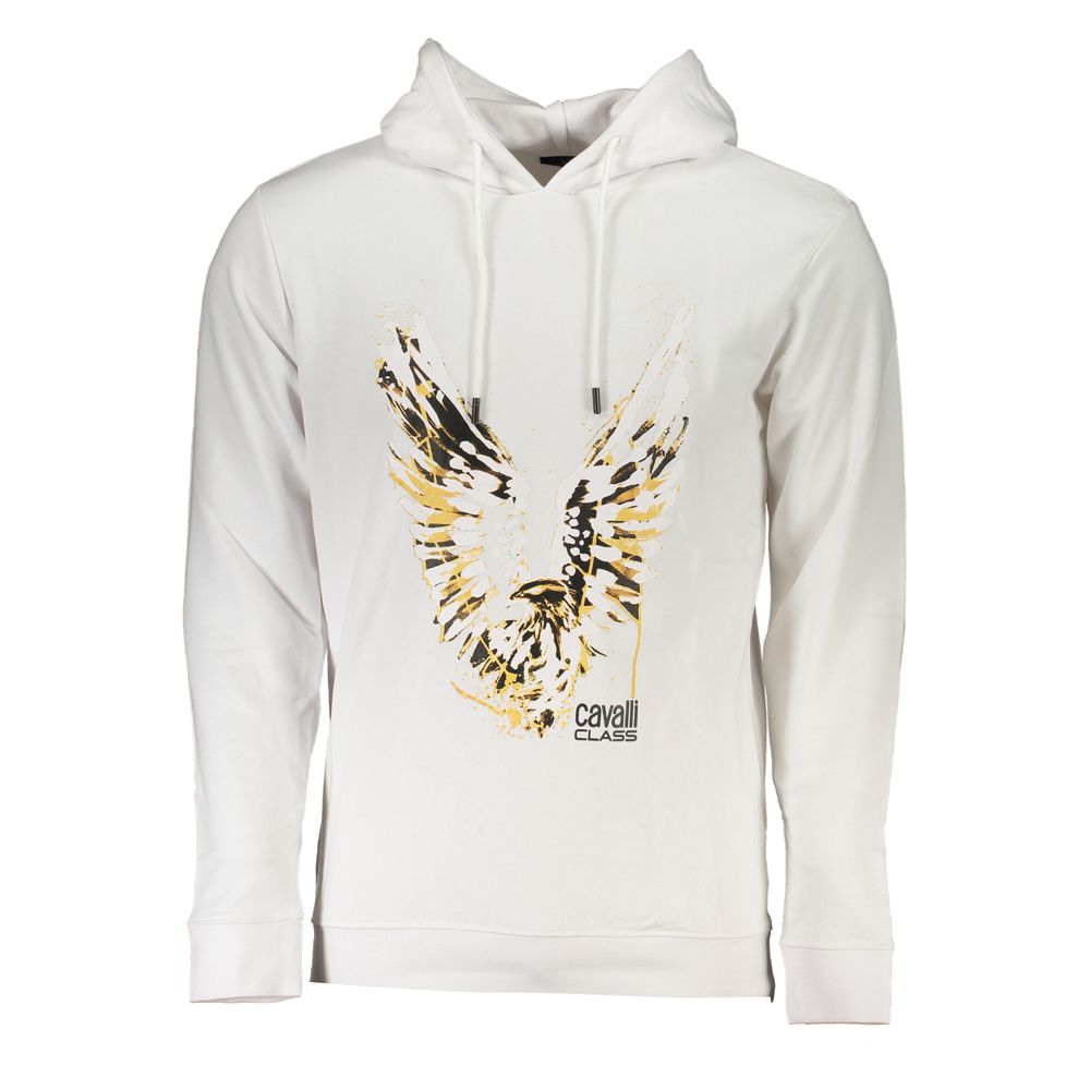 Cavalli Class White Cotton Men Sweater Cavalli Class