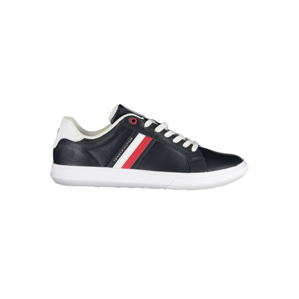 Tommy Hilfiger Blue Leather Men Sneaker Tommy Hilfiger