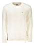 Tommy Hilfiger Chic White Crew Neck Cotton Sweater Tommy Hilfiger