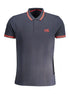 Cavalli Class Blue Cotton Men Polo Shirt Cavalli Class