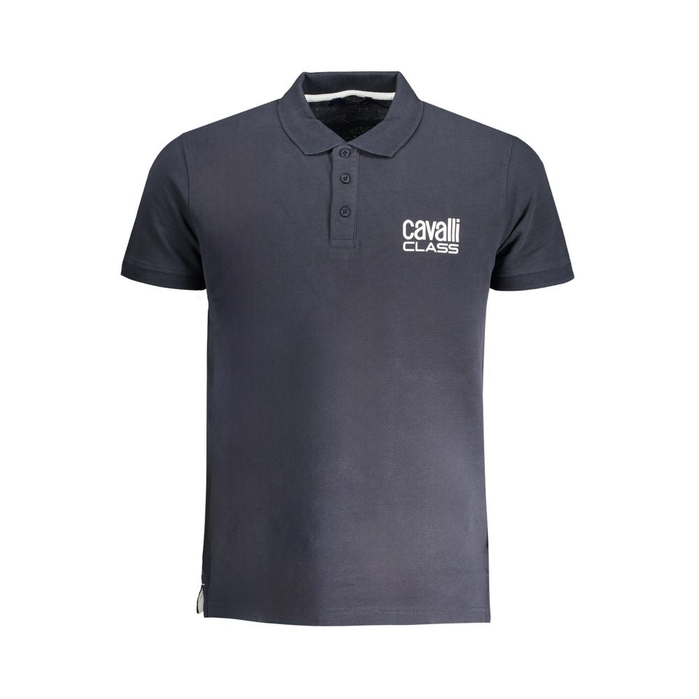Cavalli Class Blu Cotton Men Polo Cavalli Class