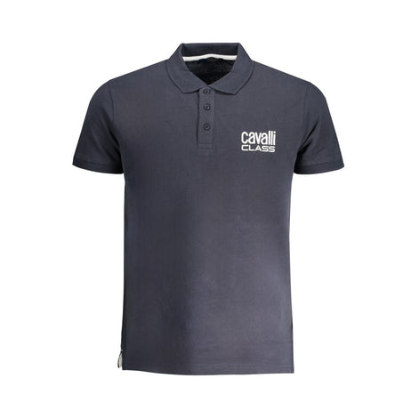Cavalli Class Blu Cotton Men Polo Cavalli Class
