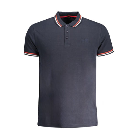 Cavalli Class Navy Cotton Men Polo Shirt Cavalli Class