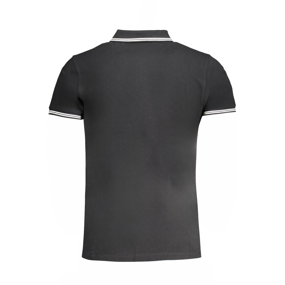 Cavalli Class Nero Cotton Men Polo Cavalli Class