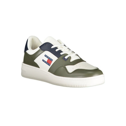 Tommy Hilfiger Green Leather Men Sneaker Tommy Hilfiger