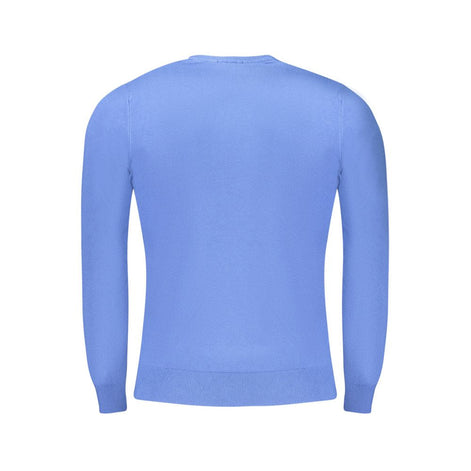 Cavalli Class Blu Viscosa Men Sweater Cavalli Class