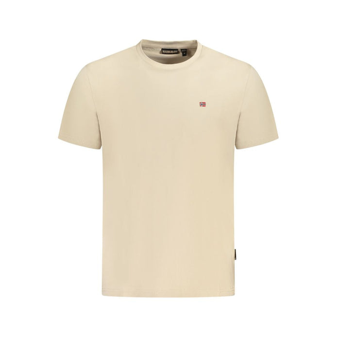 Napapijri Beige Cotton Mens T-Shirt Napapijri