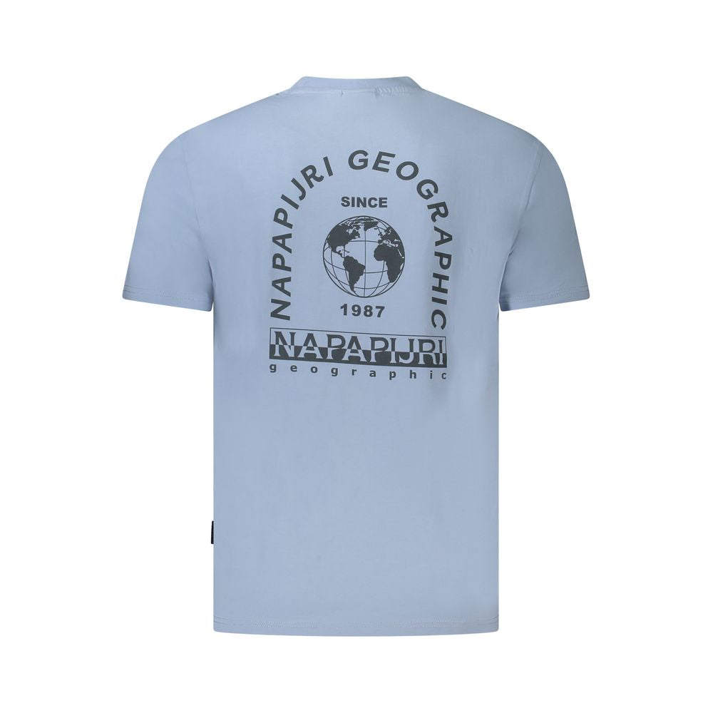 Napapijri Light Blue Cotton Men T-Shirt Napapijri
