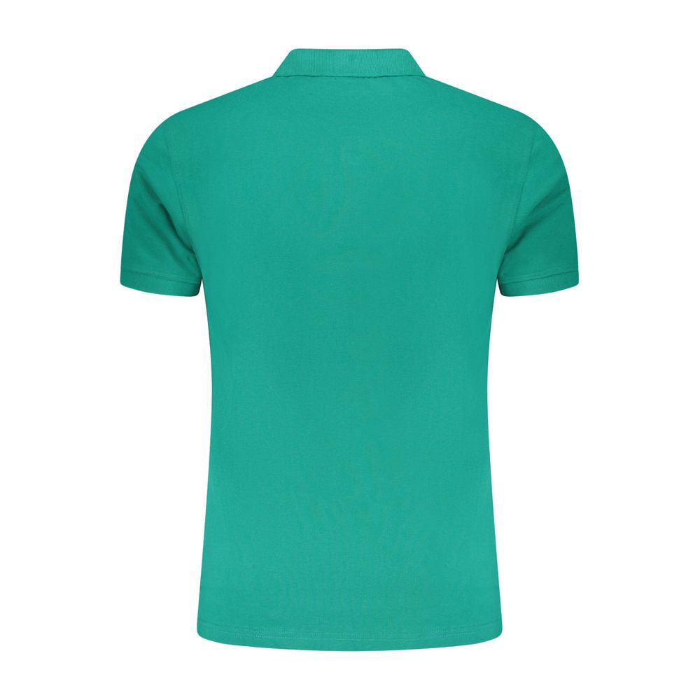 Cavalli Class Green Cotton Men Polo Shirt Cavalli Class