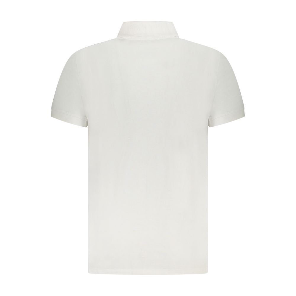 Cavalli Class White Cotton Men Polo Shirt Cavalli Class