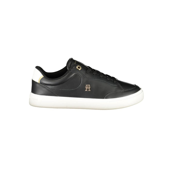 Tommy Hilfiger Black Leather Women Sneaker Tommy Hilfiger