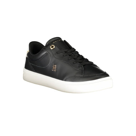 Tommy Hilfiger Black Leather Women Sneaker Tommy Hilfiger