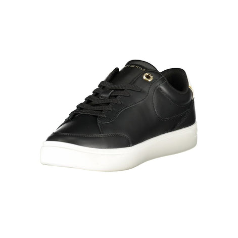 Tommy Hilfiger Black Leather Women Sneaker Tommy Hilfiger