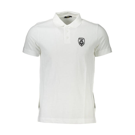 Cavalli Class White Cotton Men Polo Shirt Cavalli Class