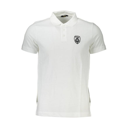 Cavalli Class White Cotton Men Polo Shirt Cavalli Class