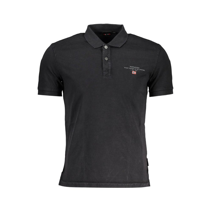Napapijri Black Cotton Men Polo Shirt Napapijri