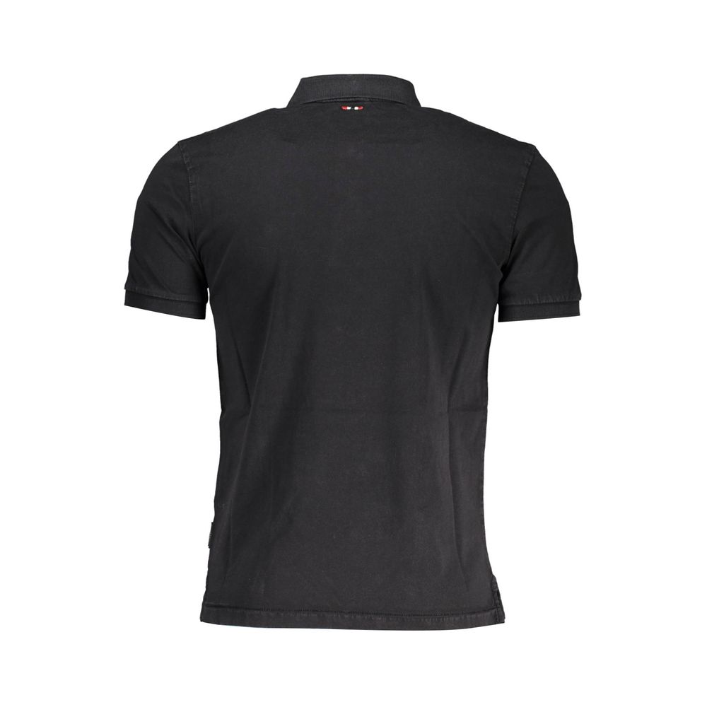 Napapijri Black Cotton Men Polo Shirt Napapijri