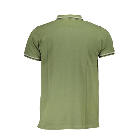 Cavalli Class Green Cotton Men Polo Shirt Cavalli Class