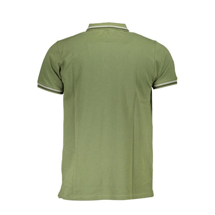 Cavalli Class Green Cotton Men Polo Shirt Cavalli Class