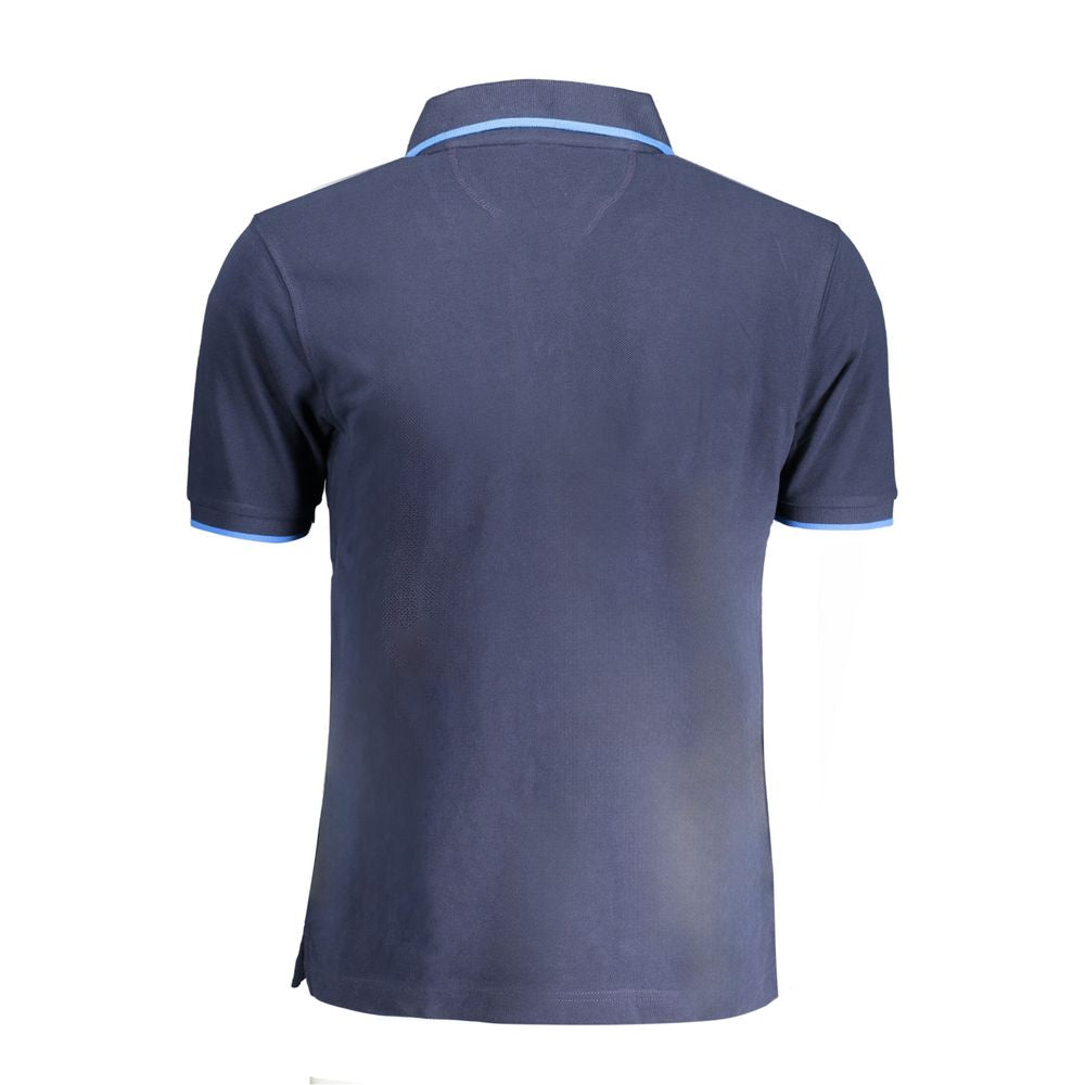 La Martina Blue Cotton Men Polo Shirt La Martina