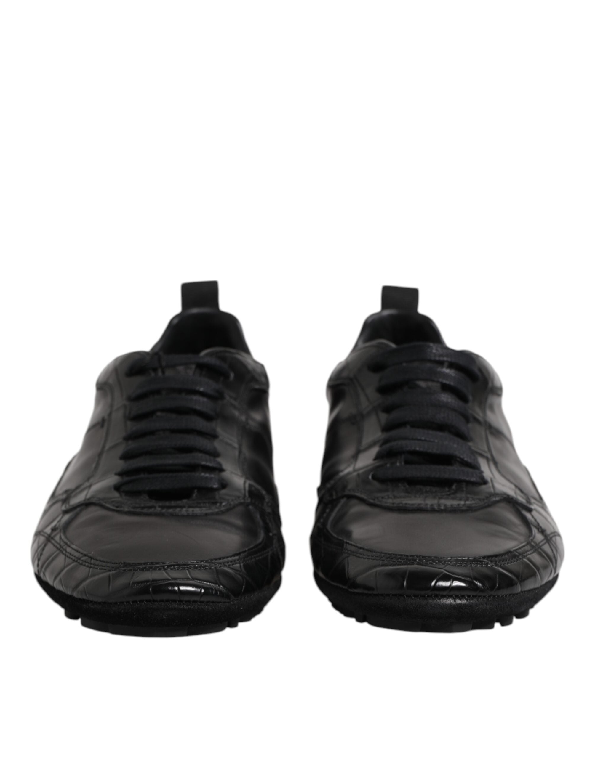 Dolce & Gabbana Black Exotic Leather Low Top Sneakers Shoes Dolce & Gabbana