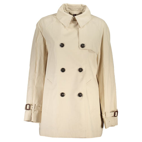 Tommy Hilfiger Beige Cotton Women Trench Coat Tommy Hilfiger