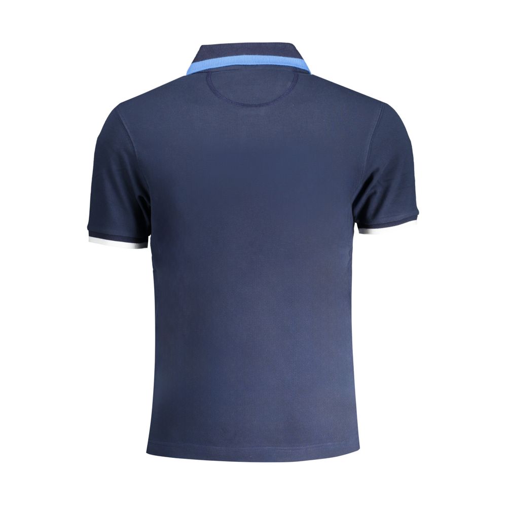 La Martina Blue Cotton Men Polo Shirt La Martina