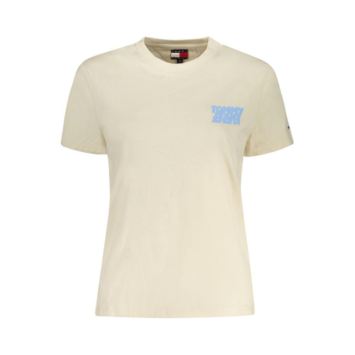 Tommy Hilfiger Beige Cotton Women T-Shirt Tommy Hilfiger