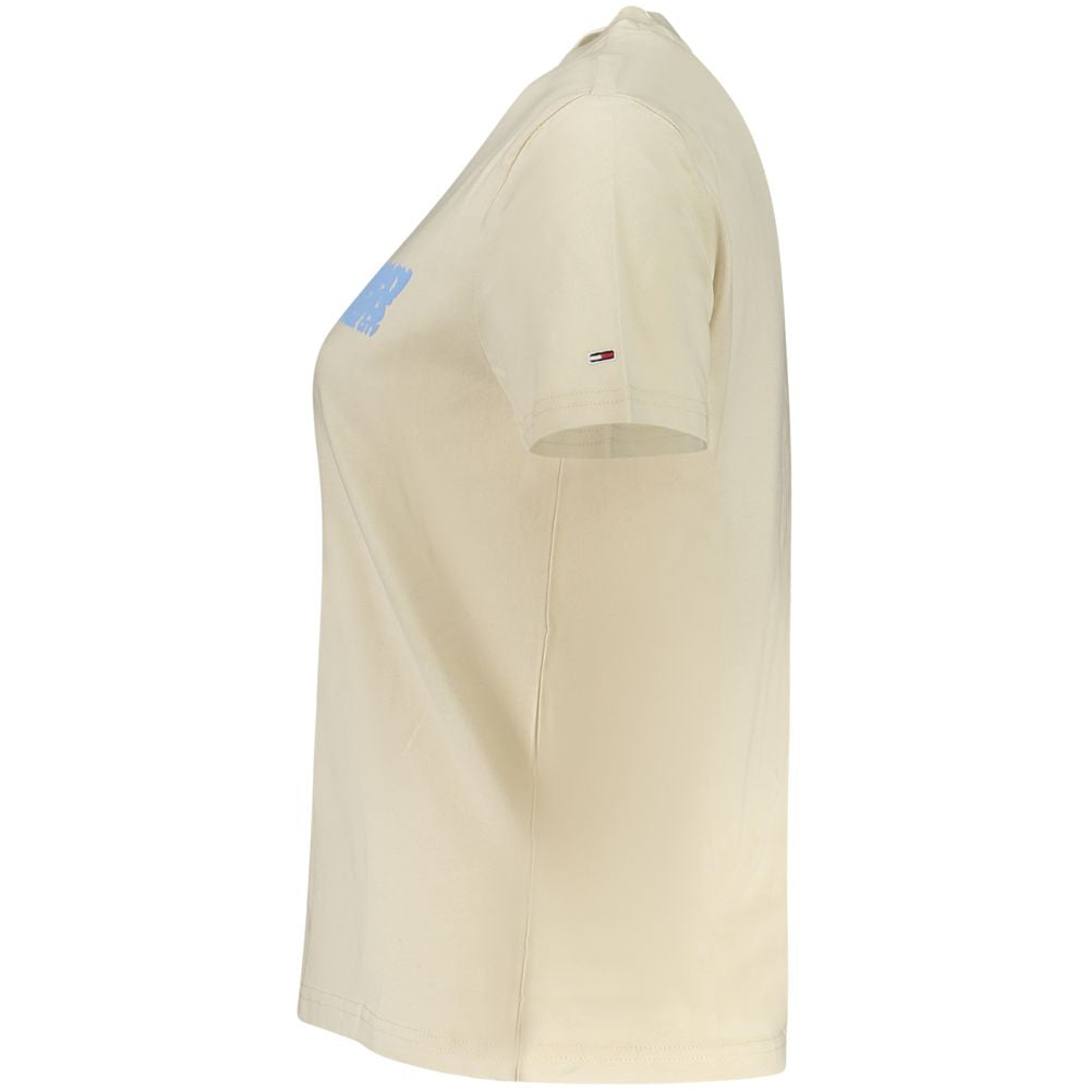 Tommy Hilfiger Beige Cotton Women T-Shirt Tommy Hilfiger