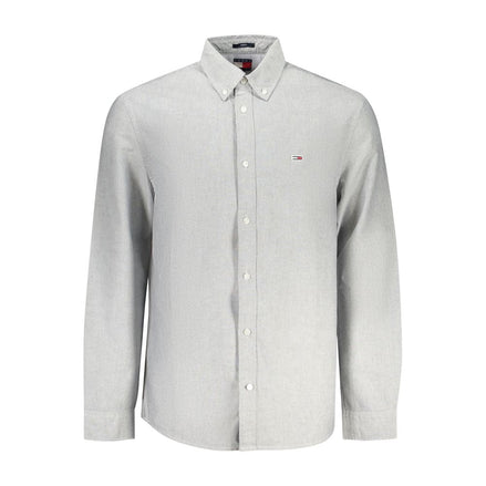 Tommy Hilfiger Gray Cotton Men Shirt Tommy Hilfiger